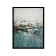 Green Oil Painting Abstract Handmade Canvas Decorative Mural Unframe