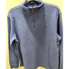 Polo Ralph Lauren Blue Half Zip Sweater - Size M EUC 