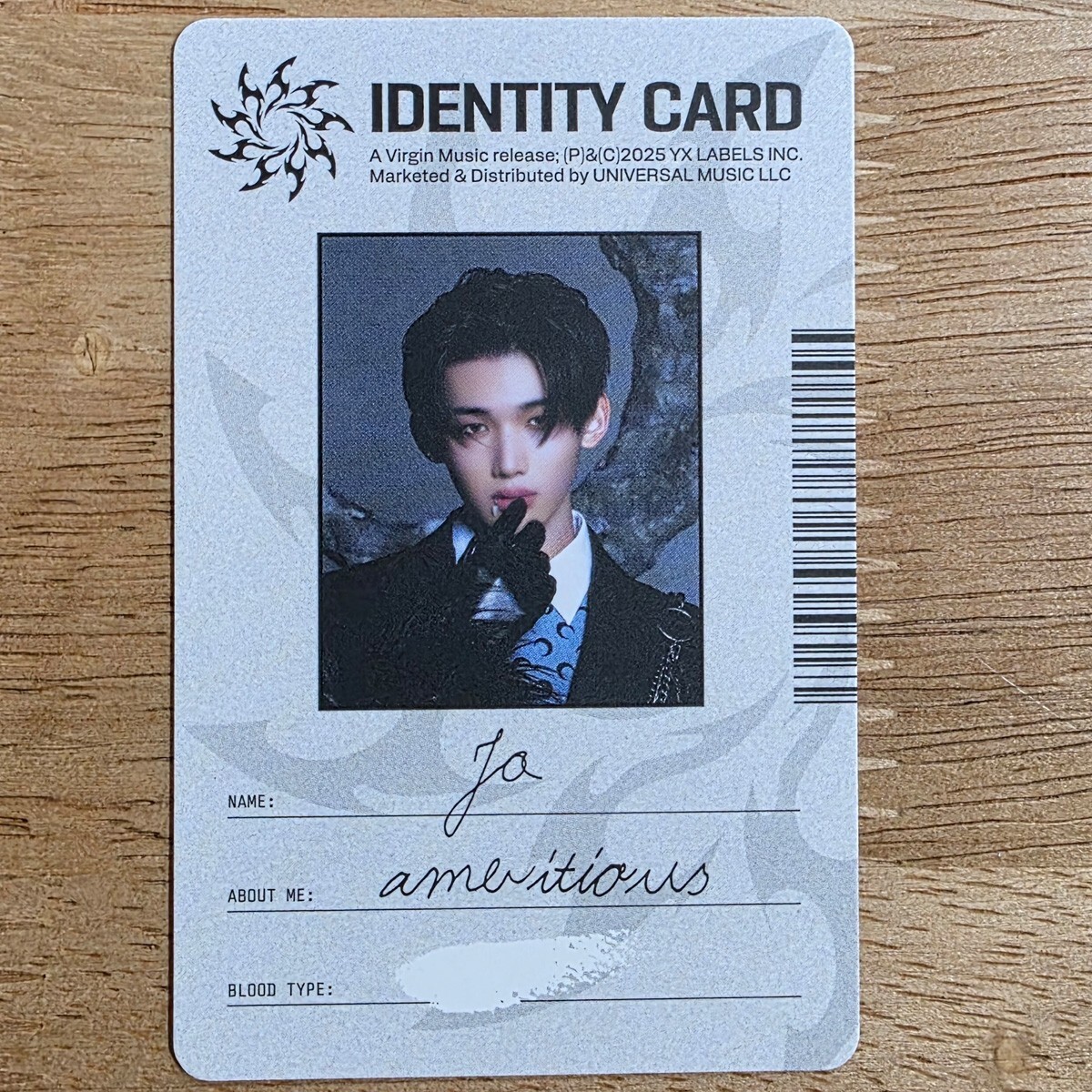 Jo Official Identity Card &Team Go In Blind Standard Version