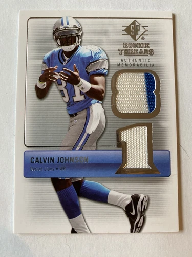 2007 SP Rookie Threads Dual Color Solid Jersey Calvin Johnson #RT-CJ RC
