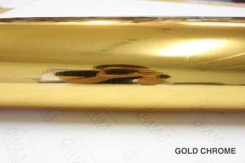 VViViD Espejo Dorado Cromo Vinilo Envoltura Autoadhesivo Película Calcomanía (1 pie x 5 pies) Foto 2 de 3