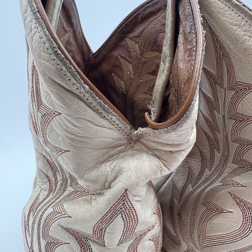 Vintage Tony Lama White Label Cowboy Western Boots CS458 11 D Brown - Picture 10 of 10