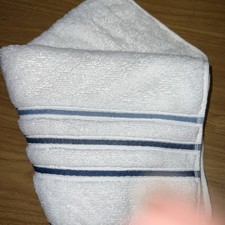 Hotel Collection Ultimate MicroCotton  Borderline Hand Towel, 16" x 30", Blue/Wh