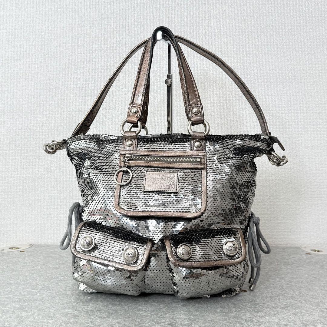 Coach Poppy Sequin Spotlight 2way Bag handbag tote bag