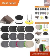 120PCS 3-Inch Silicon Carbide Sandpaper Set with 1/4 Inch Shank Pad & Foam Pads 0.34 per gallon