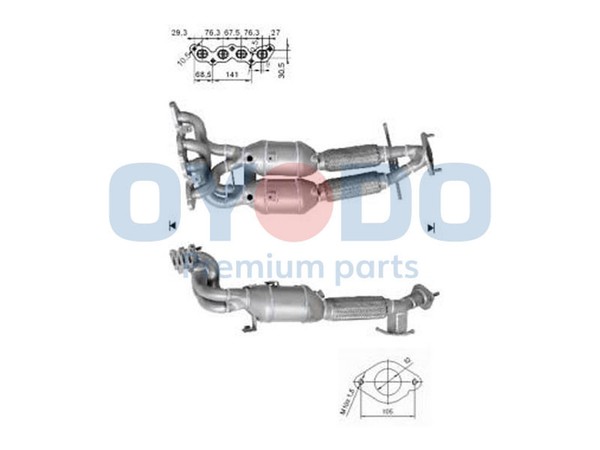 Oyodo Katalysator 10N0089-OYO FüR Ford Mondeo 4 Turnier BA7 Focus MAX DM2 2-image
