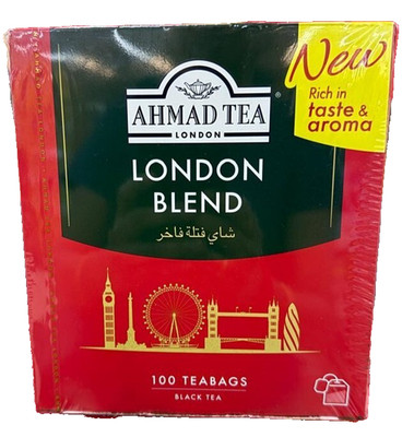 Ahmad Tea London Blend Schwarzer Tee 100 Teebeutel - 1 Box