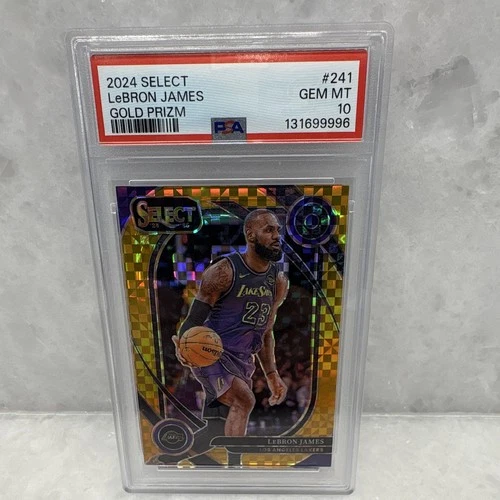 Panini 2024-25 Select LeBron James Courtside Gold Prizm /10 #241 PSA 10 pop 4!
