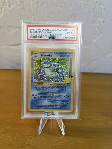 PSA 10 Gem Mint Blastoise 2/102 Pokémon Celebrations 25th Anniversary Holo Rare
