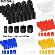 50/100pc Vinyl Rubber Round End Cap Cover Pipe Plastic Tube Hub Thread Protector