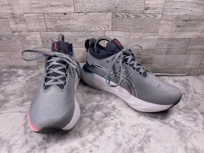 Asics Gel-Nimbus 25 Sneakers Women 7M Running Shoes Gray Pink Athletic Trainers