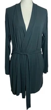 Skims Size Small Soft Lounge Short Robe Dark Green Belted Pockets