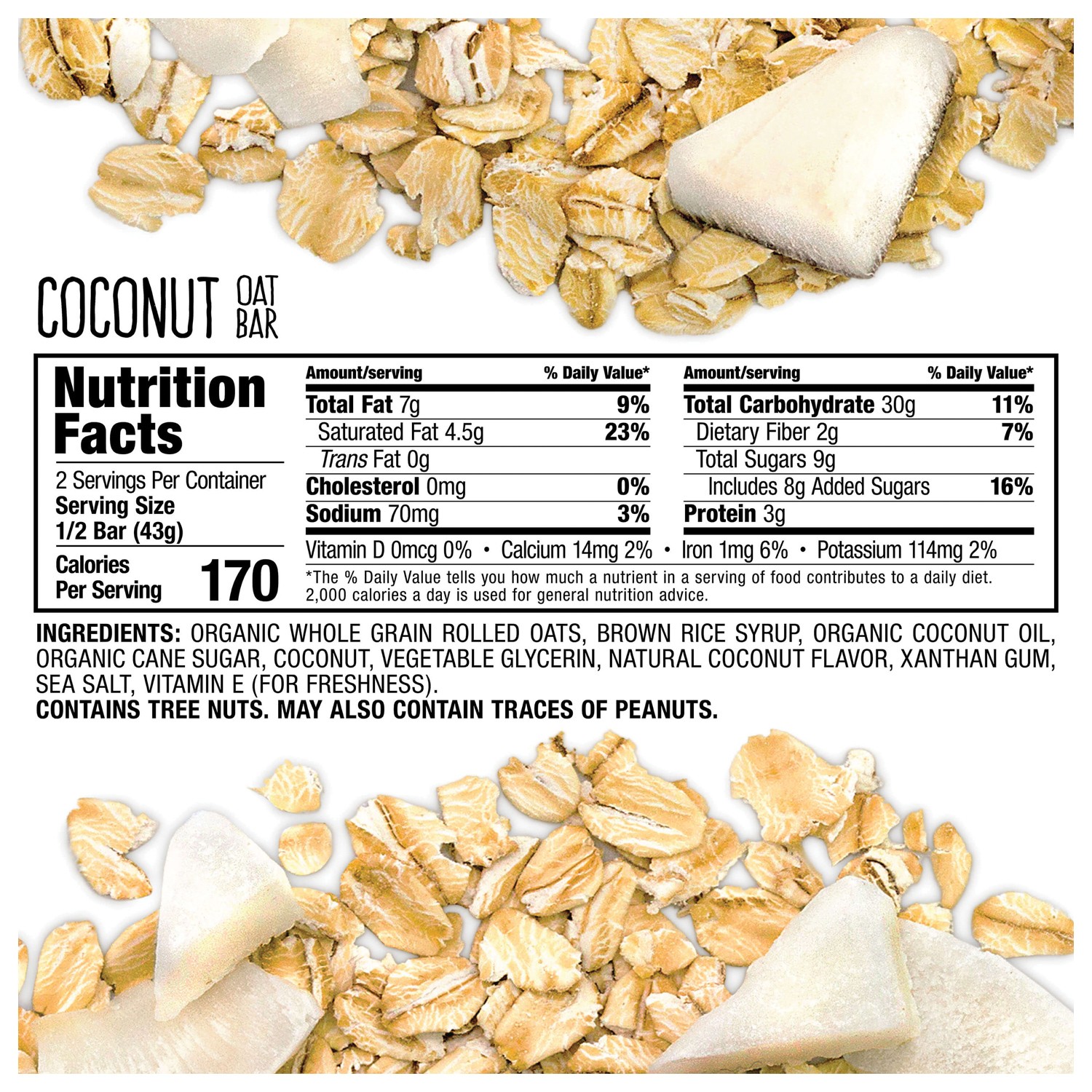 Кокосовые энергетические батончики Bobos - Органические овсяные хлопья из цельного зерна, без глютена и ГМО