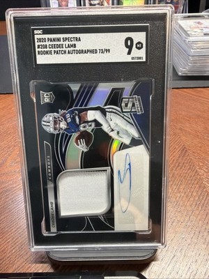 2020 Panini Spectra - Rookie Patch Autographs CeeDee Lamb #208 /99 (AU, MEM, RC)