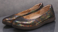 Alegria Petal Women's Ballet Flats Shoes Size 9 Pewter Dazzler Leather PET-238