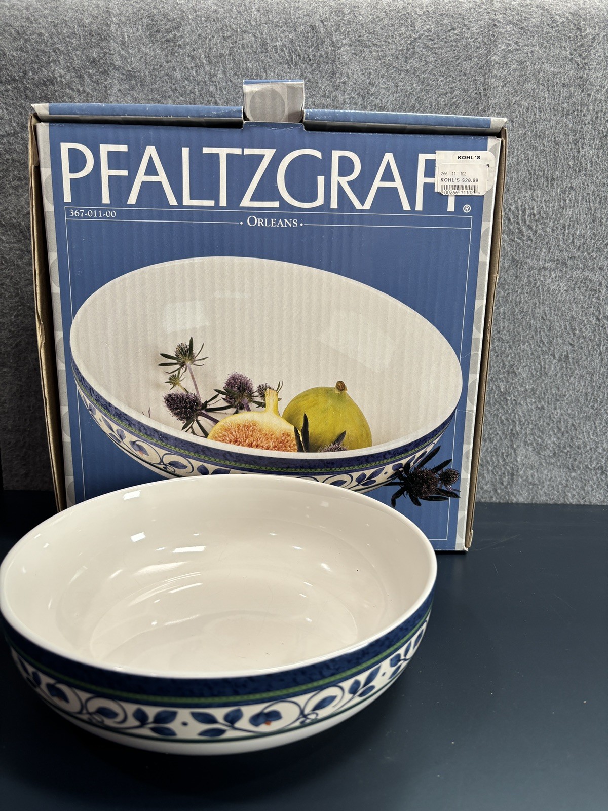 Pfaltzgraff Orleans Pattern Round Vegetable Bowl 8.5"  Serving Bowl w/ Box