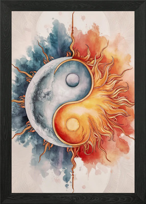 Yin Yang Sonne und Mond Gerahmtes Wandbild Poster Leinwanddruck Bild