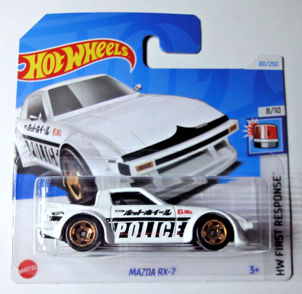 Hot Wheels - Mazda RX-7 - Police - Weiß - Hw First Responce 2024 - HTB62-image