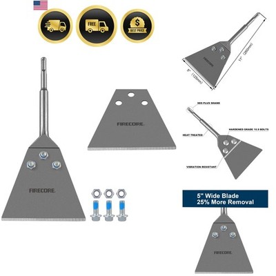 SDS Plus Floor Scraper Kit, 5 Inch x 11 Inch Tile Removal Tool SDS Plus Chise...
