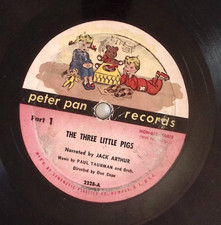 JACK ARTHUR – THE THREE LITTLE PIGS PETER PAN RECORDS 78 RPM 1112