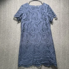 Preston & York Dress Size 8 Navy Blue Lace Sheath Short Sleeve Nautical Classic