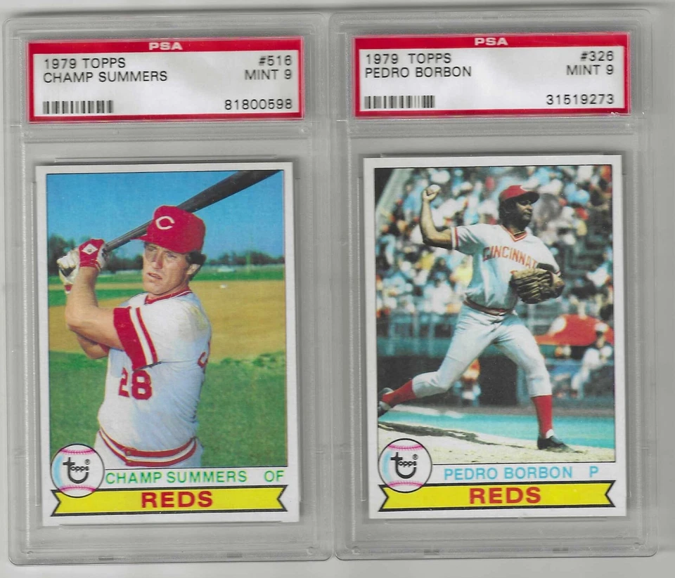 5 DIFF 1979 Topps Cincinati Reds Joe Morgan Oester RC Graded Cards PSA 9 ALL - Image 3 of 4