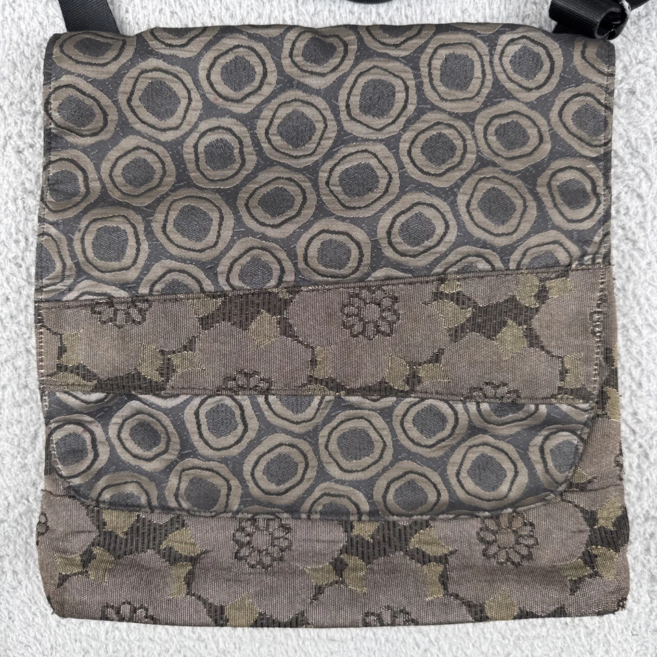 Bolsa tiracolo Maruca tapeçaria geométrica marrom feita à mão floral Colorado - Imagem 2 de 4