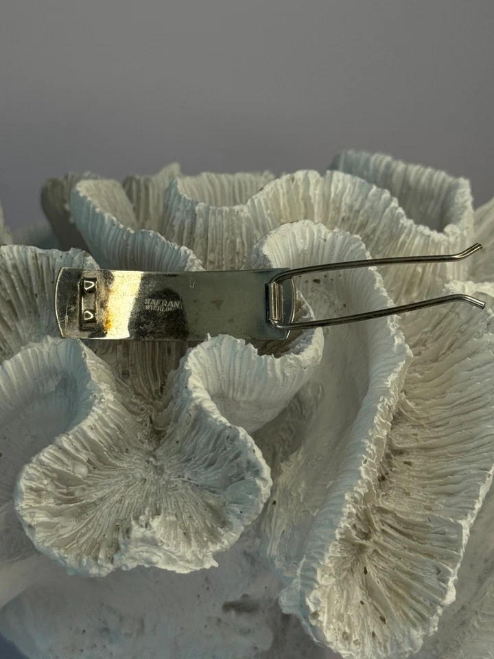 Vintage 925 Sterling Silver Hair Clip Pinch-Wire Clasp Safran - Image 3 of 4