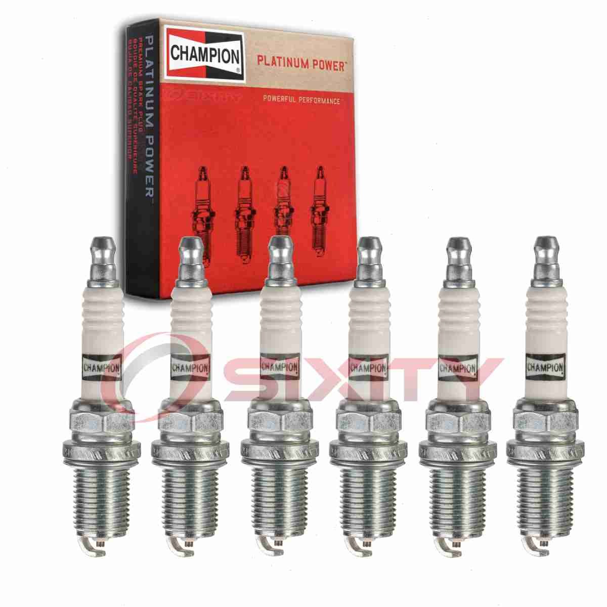 6 pc Champion Platinum Spark Plugs for 1996 Jaguar Vanden Plas 4.0L L6 sf