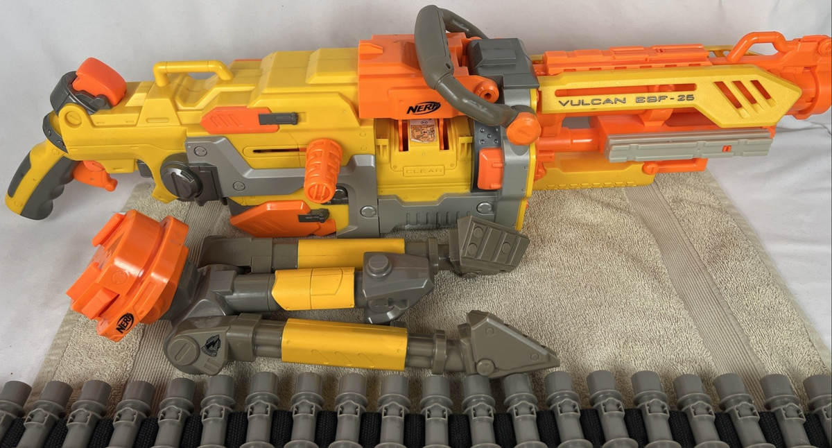 Untested Nerf Vulcan EBF-25 Gatling Gun With An Ammo Belt, Tripod
