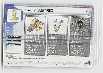 Nintendo GBA eReader Pokemon Lady Astrid Sealed