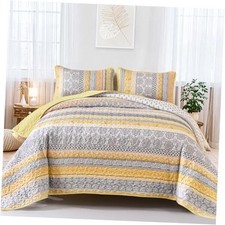 Boho Quilt Set Size Bohemian 3 Pieces Fall Quilt Sets, Lightweight King Yellow
