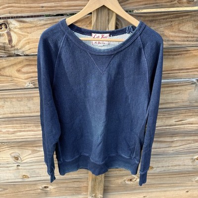 Left Field NYC Sportswear Navy Sweatshirt Mens L Made In USA 40s-50s Indigo Dye