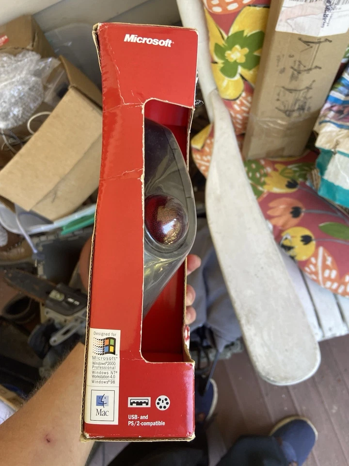 Vintage Microsoft IntelliEye Optical TrackBall Mouse (X05-42214 2000) New! - Image 4 of 4
