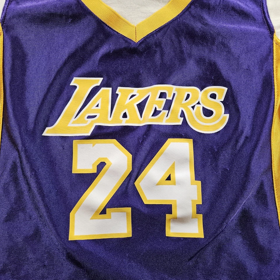 Los Angeles Lakers Shirt Youth Small Purple Gold NBA Basketball Kobe Bryant 24 - Image 2 of 4