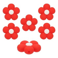 Knitting Needle Point Protectors, 6Pcs Needle Tip Stoppers Flower, Red