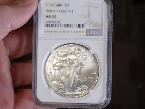 AMERICAN SILVER EAGLE 2021 TYPE 1 NGC MS 65 1 TROY OZ SILVER