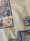 Vintage  White Cotton Tablecloth Blue Flowers 63”x50” — photo 7