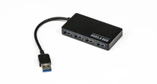 Protronix UH3-02 4-Port USB Hub with 5V/2A Power Adapter - Black