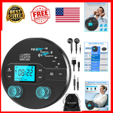 Portable CD Player Bluetooth FM Transmitter Car LCD Sleep Timer Anti-Skip Black