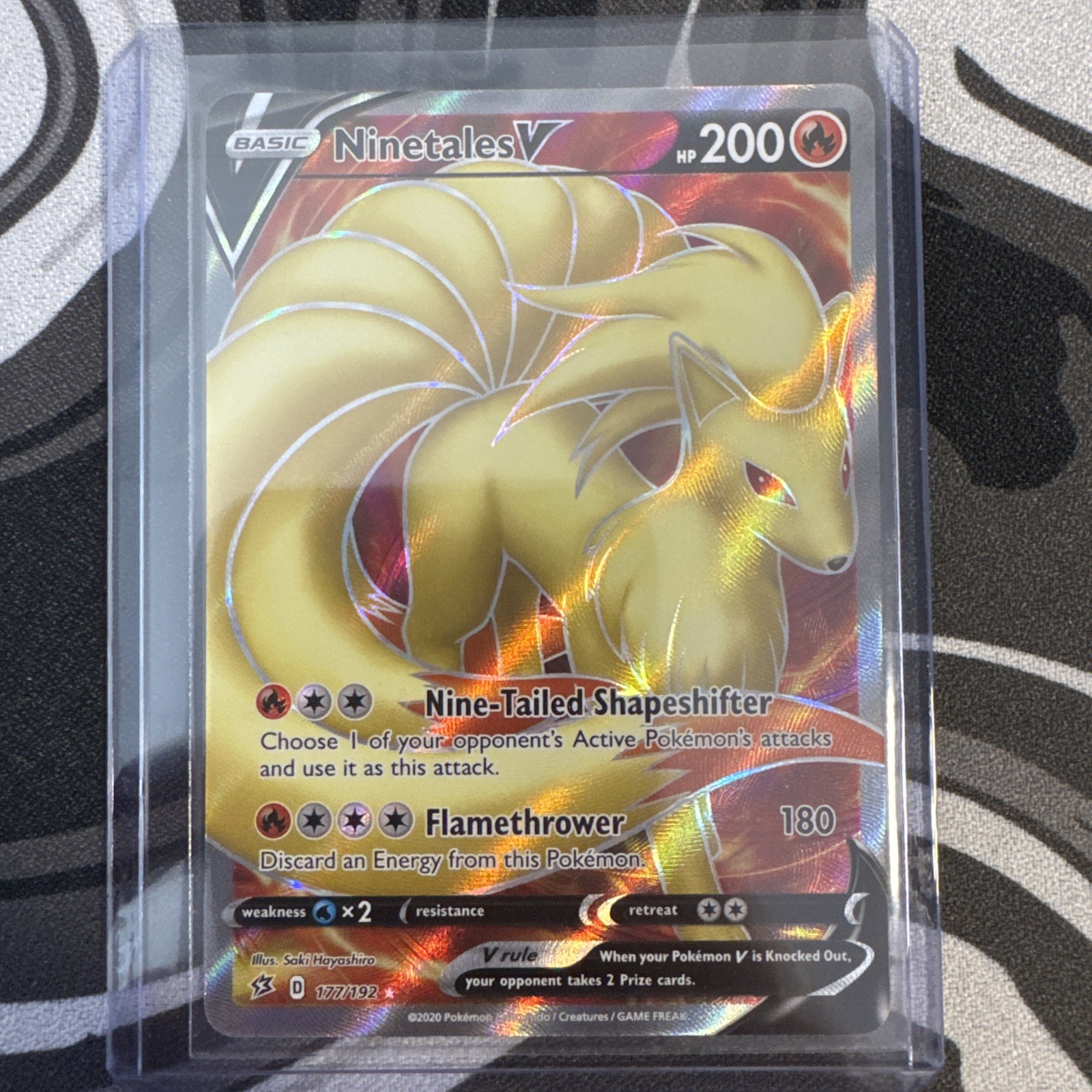 Ninetales V (Full Art) 177/192 Swsh02: Rebel Clash Holo NM