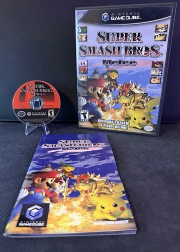 Super Smash Bros. Melee (Nintendo GameCube) CIB Complete w/ manual. Tested