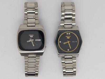 Konvolut 2 Vintage Seiko 5 Automatik Herren 6309 Armbanduhren Japan gebraucht