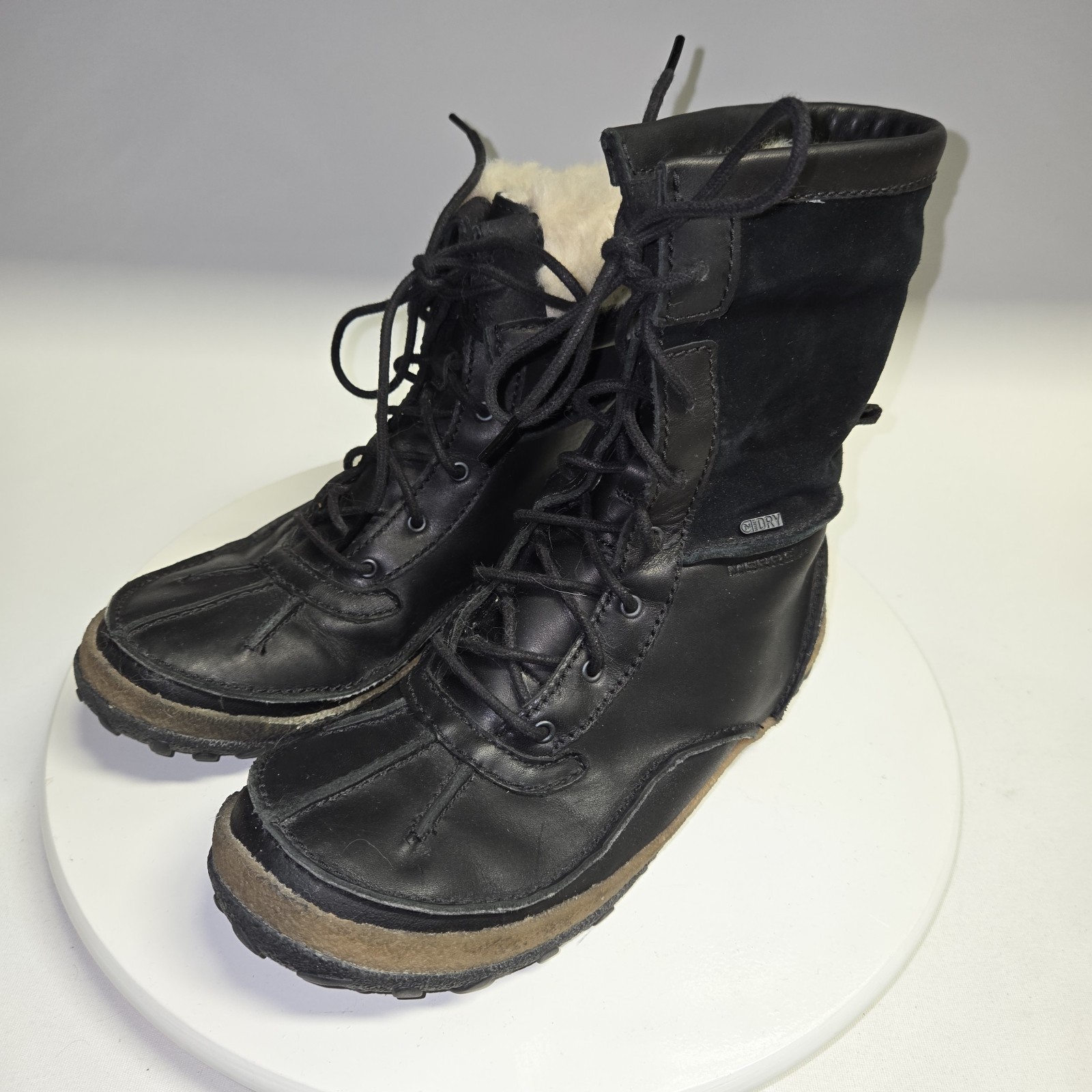 MERRELL Stivali Isolati Secchi Donna 8 5 Tremblant J00940 Nero Pelle Polare 200G