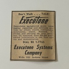 Executone Systems Company Voice Paging Signalling 1960 Oshkosh WI Ad SAH3-M12