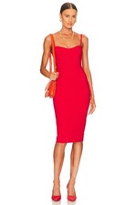 NWT $219 NOOKIE "Allure" Sleeveless Midi Pencil dress - Cherry Red - Medium M