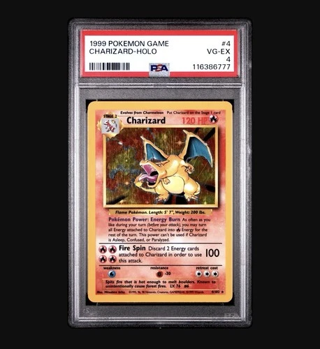 1999 Pokémon Charizard Holo Card PSA 4 VG-EX #4