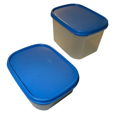 Tupperware Modular Mates #1 & #2 Storage Containers Blue Lids 1791-1 1792-2