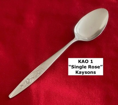Kaysons KAO 1 Teaspoon 6'' Single Rose Stainless Steel Flatware