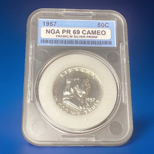1957 Proof Franklin Half Dollar 90% Silver 50c